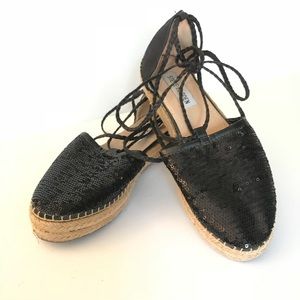{STEVE MADDEN} Tieup Sequin Espadrilles